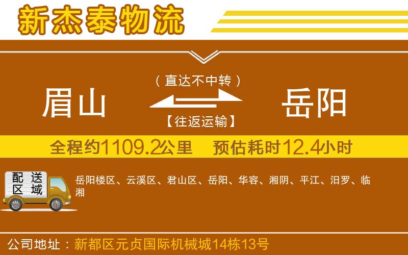 眉山到岳陽物流公司